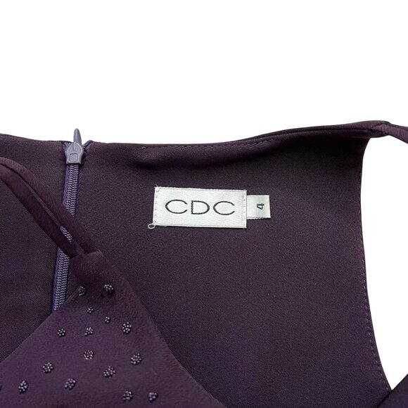 Vintage Beaded Mini Sheath Dress Purple Size 4 90s Gothic Vampire Dark Romantic - Picture 5 of 8